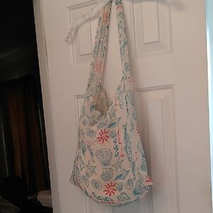 Free People BOHO Summer Beach Ocean Themed Cotton Bag HOBO Purse